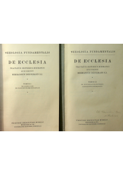 De ecclesia tractatus historico dogmatici 2 tomy 1925 r