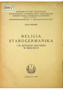 Religia starogermańska i jej aktualne znaczenie w Niemczech 1949 r