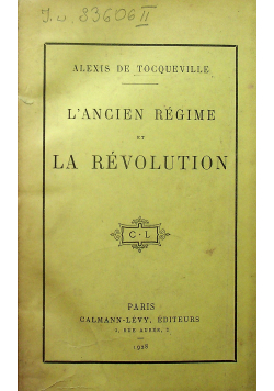 Lancien regime et la revolution 1928 r.
