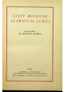 Listy miłosne sławnych ludzi 1922 r