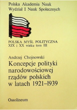 Koncepcje polityki narodowościowej rządów polskich w latach 1921 - 1939