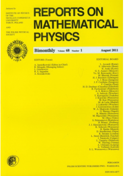 Reports on Mathematical Physics 68/1 Pergamon