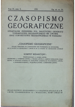 Czasopismo geograficzne 1931 tom IX zeszyt 3