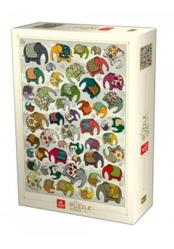 Puzzle 1000 Natura - Kolorowe słonie