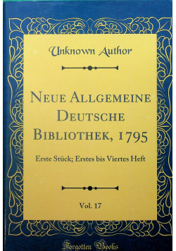 Neue allgemeine deutsche bibliothek Reprint z 1795