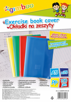 Paczka okładka na zeszyt A5 Gimboo krystaliczna 25 szt.mix