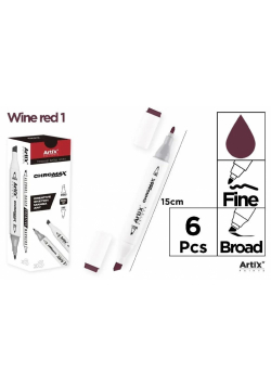 Marker Chromax z 2 końcówkami wine red 1 (6szt)