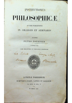 Institutiones Philosophicae 1854r.