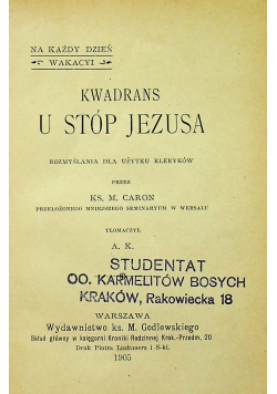 Kwadrans u stóp Jezusa 1905 r