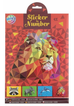 Naklejanie po numerach A4 Lew