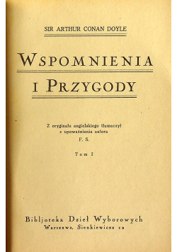 Doyle Wspomnienia i przygody tom I 1927 r.