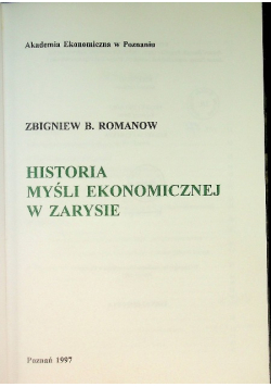 Historia w zarysie myśli ekonomicznej
