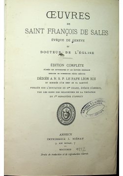 Ceuvres de saint francois de sales 1892 r