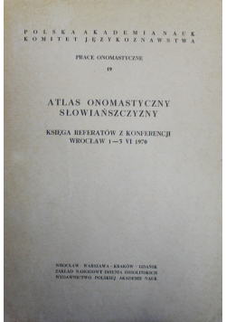 Atlas onomastyczny słowiańszczyzny