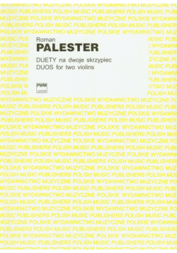 Palester Roman - Duety na dwoje skrzypiec: Duos for two violins