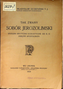 Tak zwany Sobór Jerozolimski 1924r