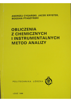 Obliczenia z chemicznych i instrumentalnych metod analizy