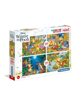Puzzle Supercolor Kubuś Puchatek 4w1  2x20 + 2x60