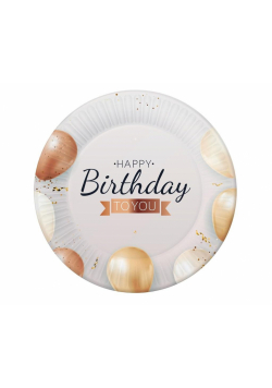 Talerzyki papierowe Happy Birthday 18cm 6szt