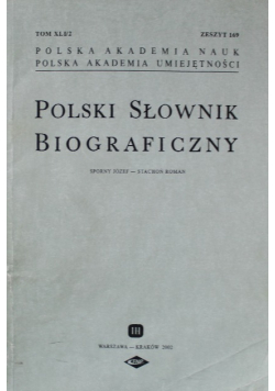 Polski Słownik Biograficzny Zeszyt 169