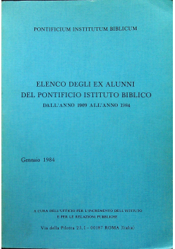 Elenco degli ex Alunni del pontificio istituto biblico
