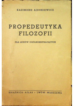 Propedeutyka filozofii 1938 r.