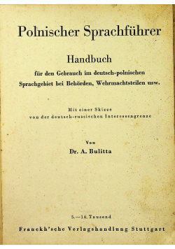 Polnischer Sprachfuhrer Handbuch 1941 r.
