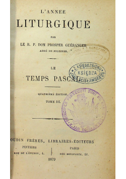 Le Temps Pascal tome II 1879 r
