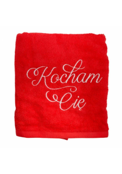 Ręcznik czerwony. Kocham cię