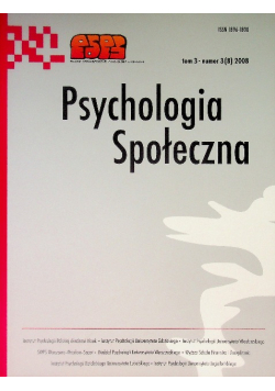 Psychologia społeczna Tom 3 Nr 3 / 08