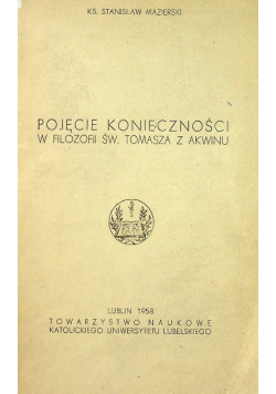 Pojęcie konieczności w filozofii św Tomasza z Akwinu