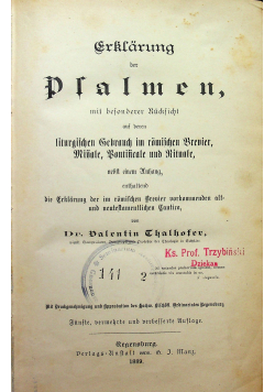 Erklarung der Psalmen 1889 r