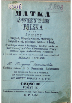 Matka Świętych Polska Cz II 1850 r.