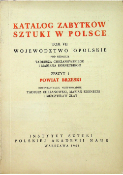 Katalog zabytków sztuki w Polsce Tom VII zeszyt 1