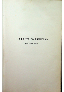 Psallite Sapienter  II 1905 r