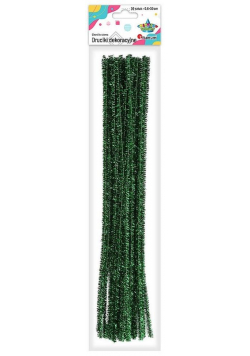Druciki metalizowane 0,6x30cm 30szt zielone