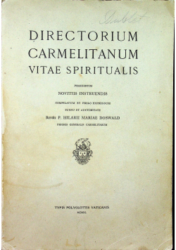 Directorium Carmelitanum Vitae Spiritualis 1940 r.