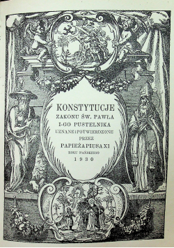 Konstytucje Zakonu Św Pawła I go Pustelnika 1930r.