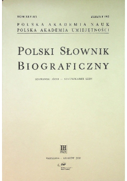 Polski Słownik Biograficzny Zeszyt 192