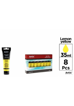 Farba akrylowa cytrynowo-żółta 35ml (8szt)