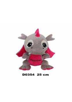 Smok "Kraków" szary różowy 25cm