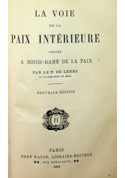 La Voie de la Paix Interieure 1883 r.