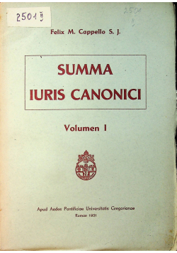 Summa Iuris Canonici vol 1