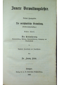 Innere Derwaltungslehre 1868