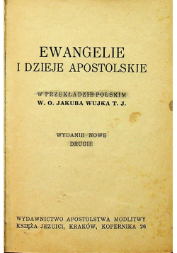 Ewangelie i dzieje apostolskie 1938 r.