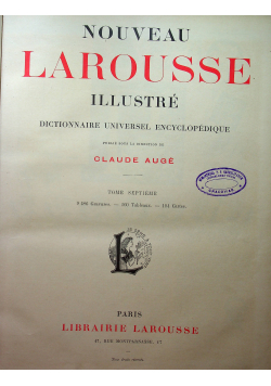 Nouveau Larousse illustre tome septieme