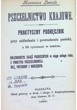 Pszczelnictwo krajowe 1920 r.