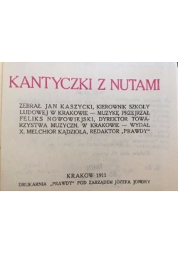 Kantyczki z nutami  reprint z 1991 r