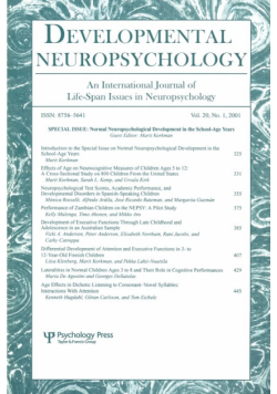 Normal Neuropsychological Development in the School-age Years