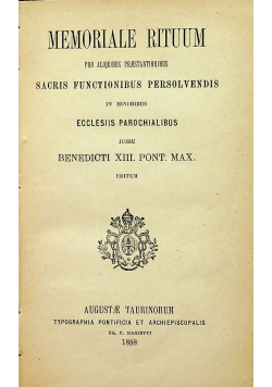 Memoriale Rituum 1888 r.